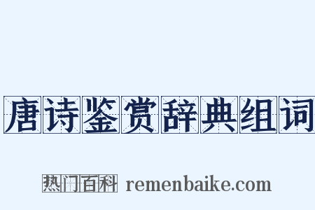 唐诗鉴赏辞典组词是什么意思的图片